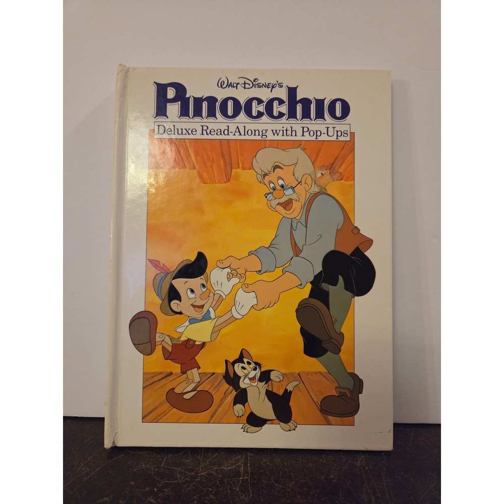 Walt Disney Pinocchio Deluxe‎ Read-Along Pop-Up Book Vintage Hardcover